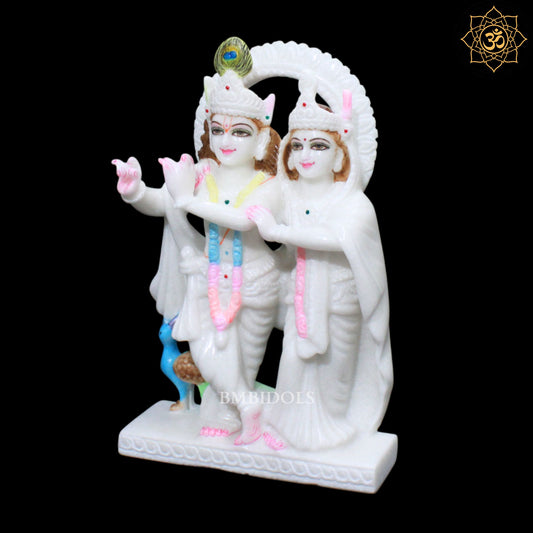 Jugal Radha Krishna Marble Statue for Ghar Mandirs in 1feet