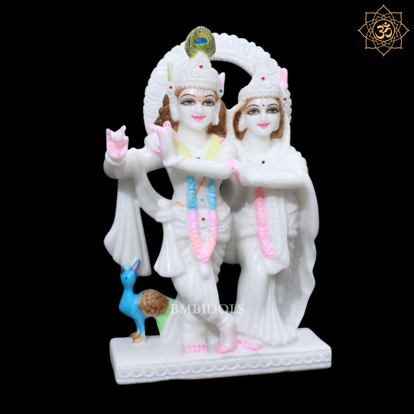 Jugal Radha Krishna Marble Statue for Ghar Mandirs in 1feet