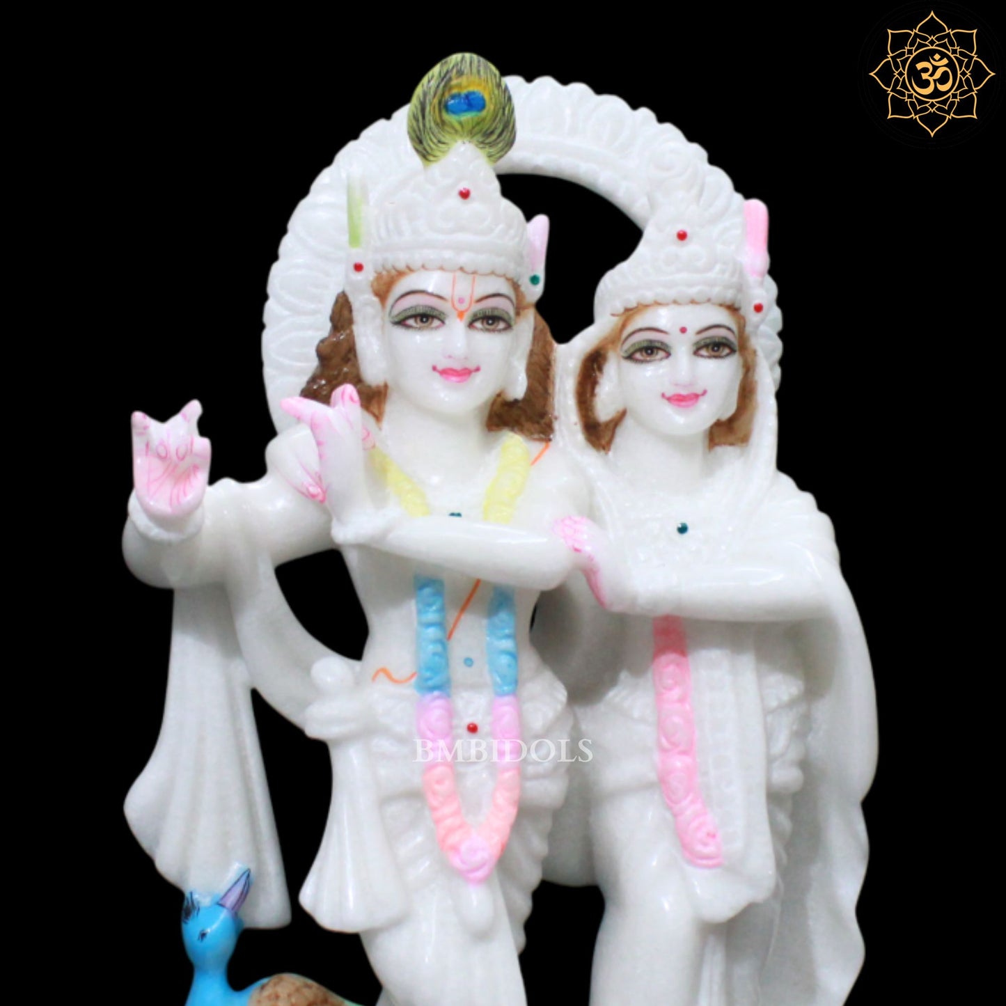 Jugal Radha Krishna Marble Statue for Ghar Mandirs in 1feet