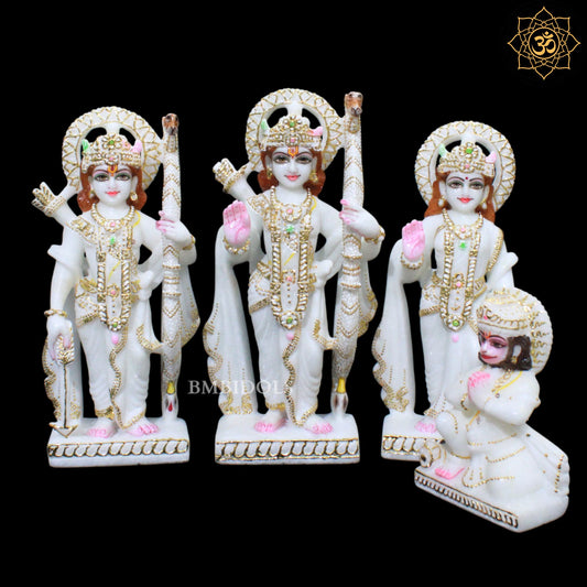 Ram Darbar Marble Idol for Pooja in Ghar Mandirs in 1feet