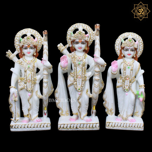 Ram Darbar Marble Idol for Pooja in Ghar Mandirs in 1feet