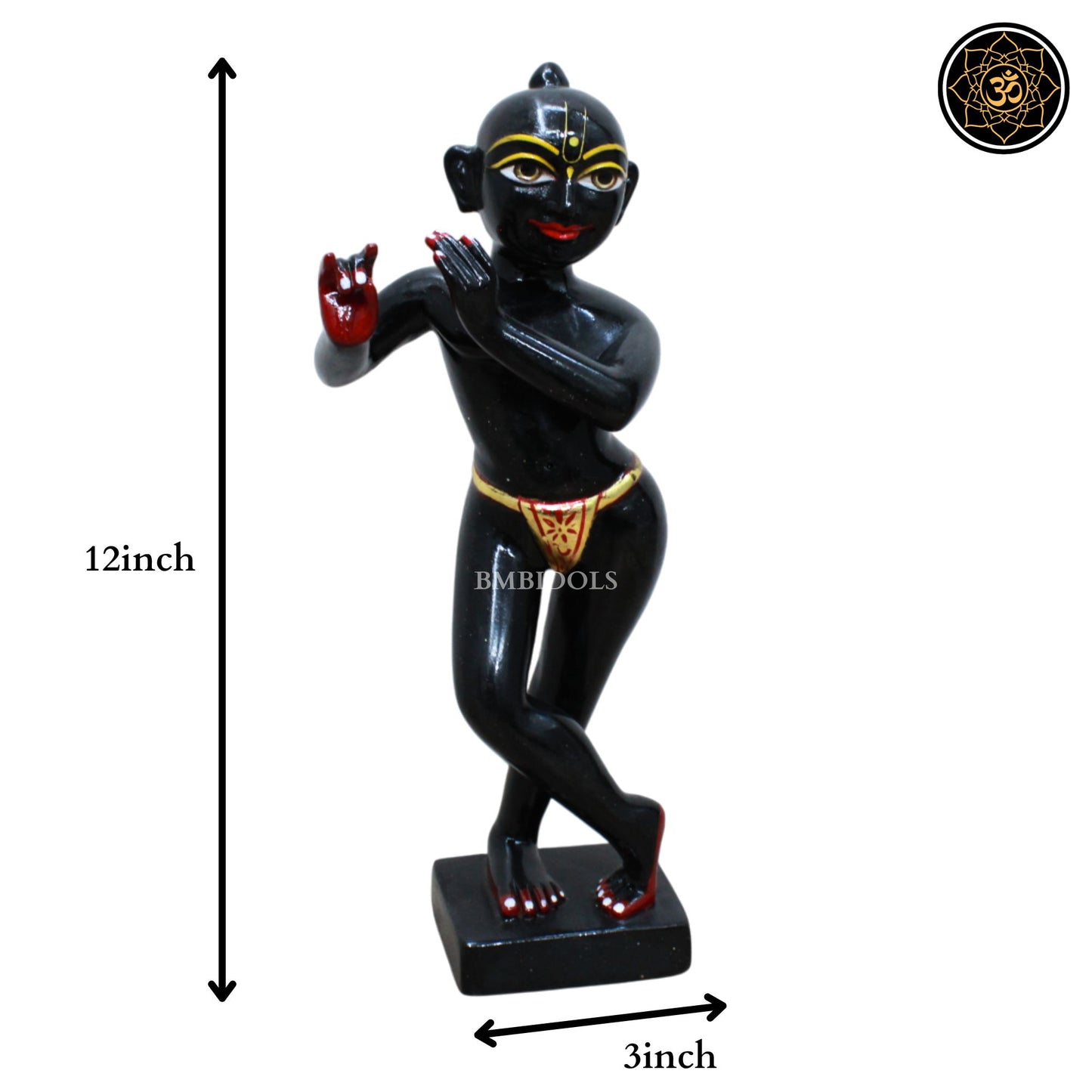 Marble Krishna Statue in Radha Raman Style in 12inches