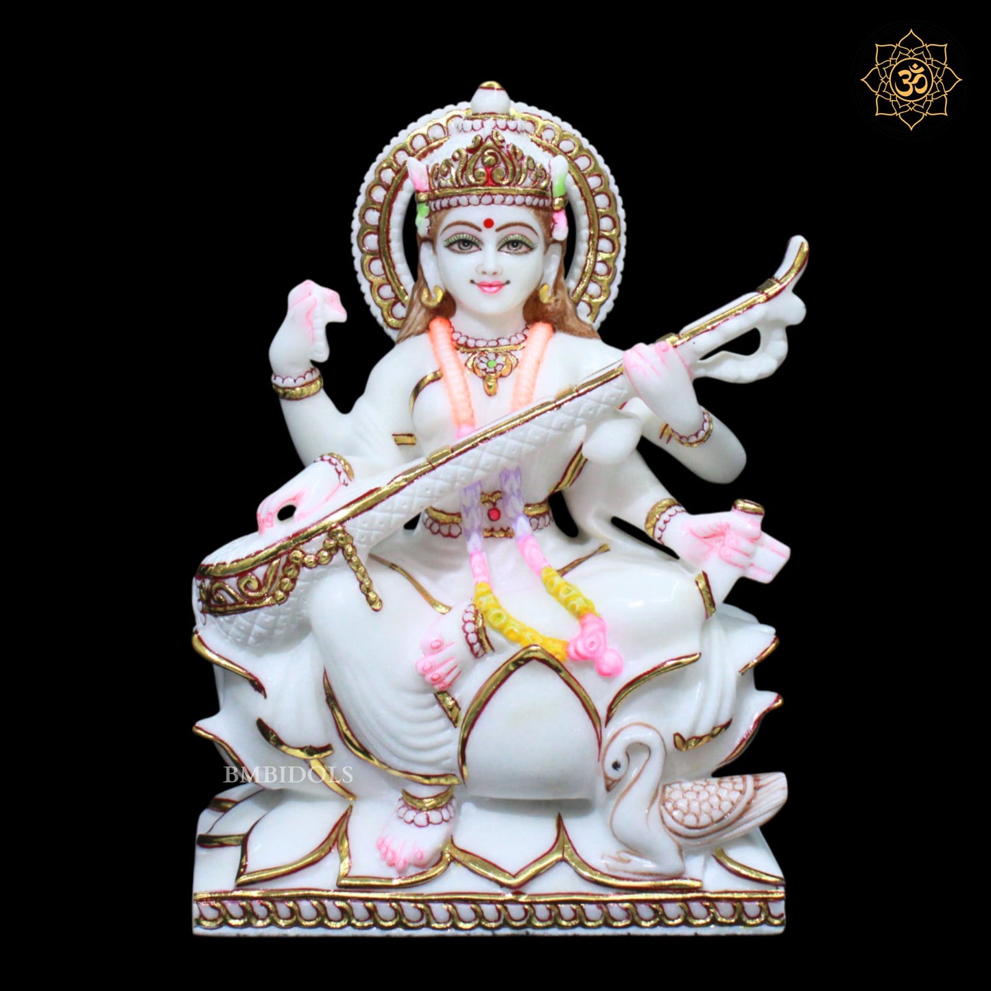 Saraswati Marble Murti for Homes and Temples in 1foot
