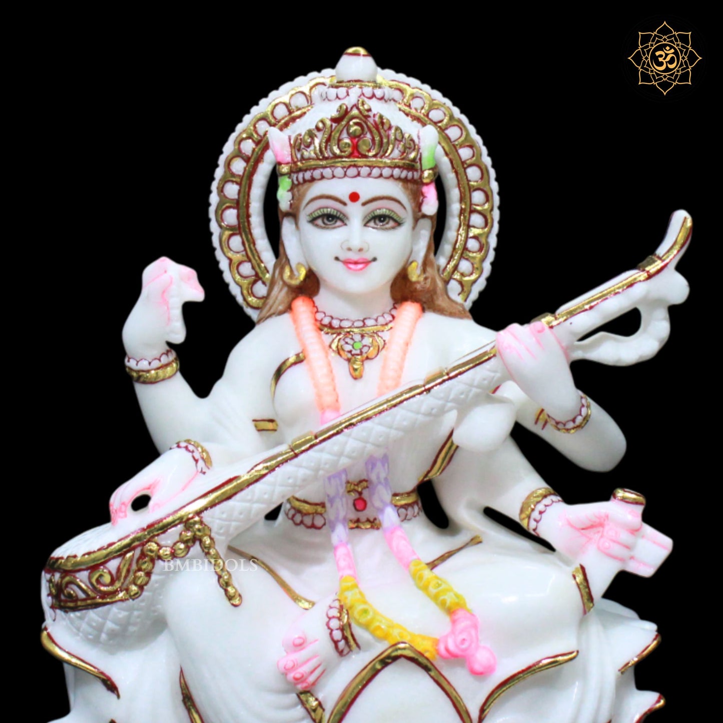 Saraswati Marble Murti for Homes and Temples in 1foot