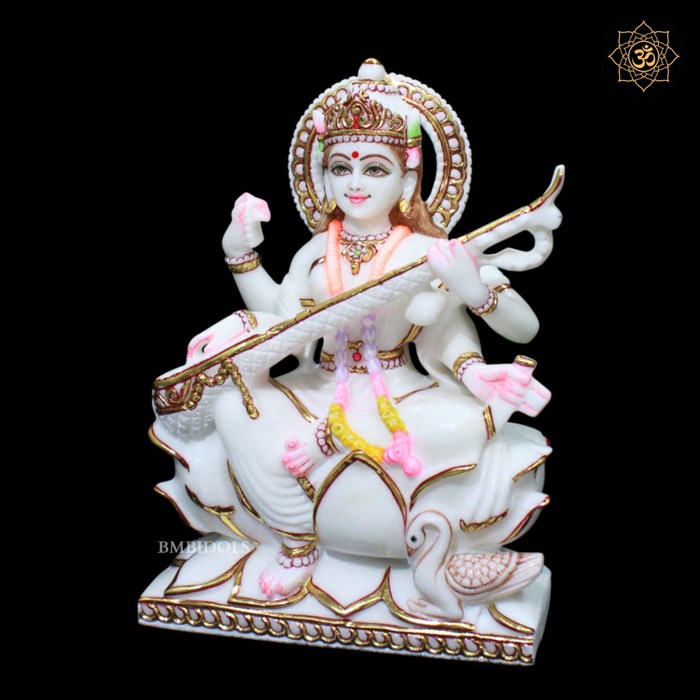 Saraswati Marble Murti for Homes and Temples in 1foot