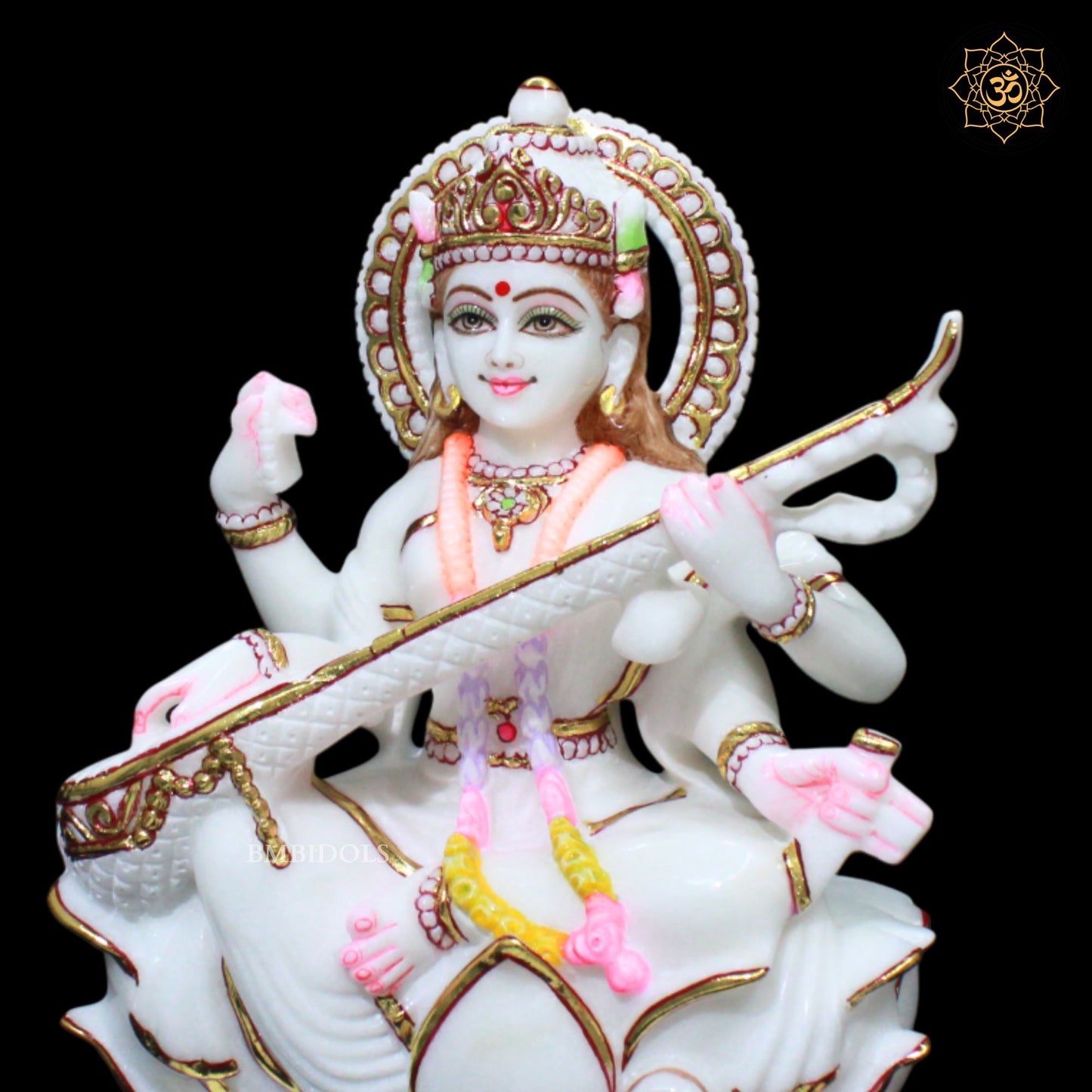 Saraswati Marble Murti for Homes and Temples in 1foot
