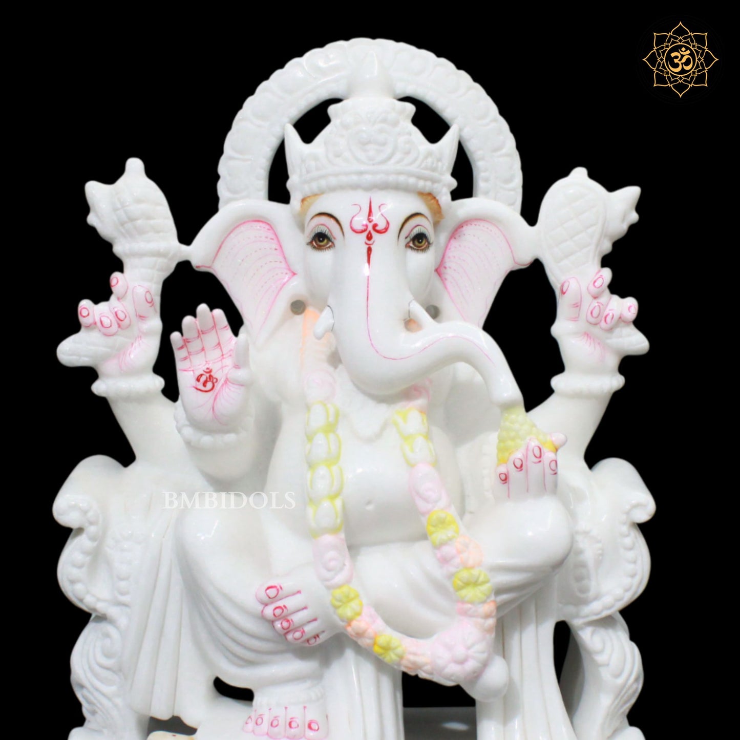 15inch Marble Ganpati Murti for Homes and Temples Makrana Marble