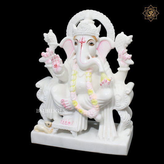 15inch Marble Ganpati Murti for Homes and Temples Makrana Marble