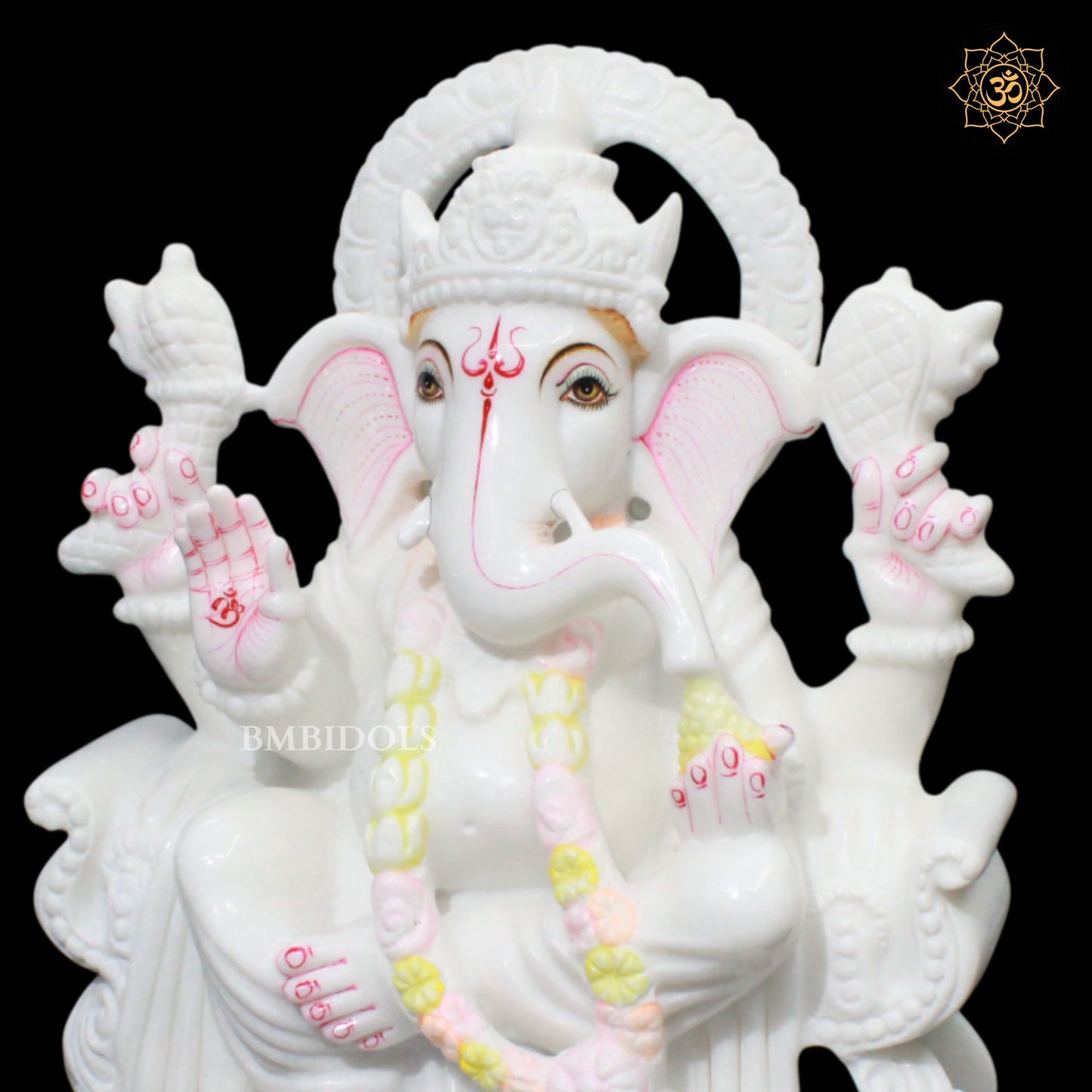 15inch Marble Ganpati Murti for Homes and Temples Makrana Marble