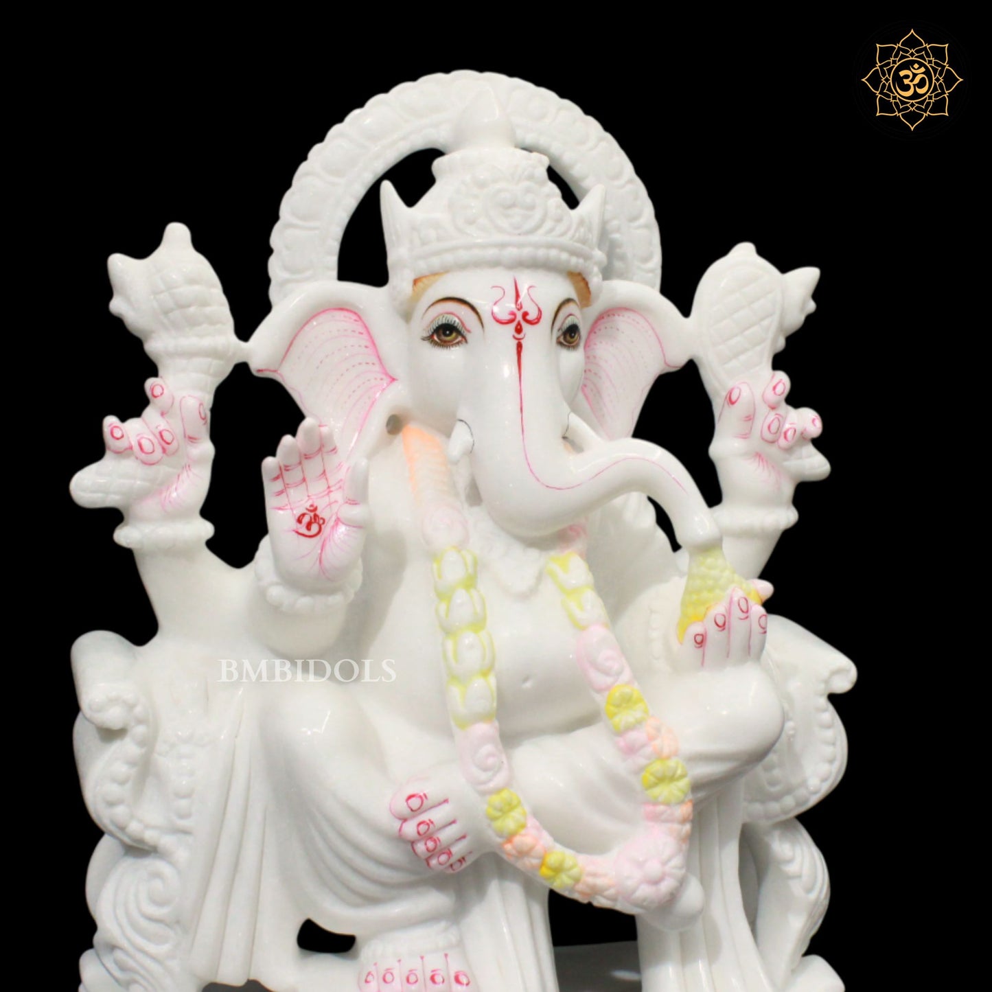 15inch Marble Ganpati Murti for Homes and Temples Makrana Marble