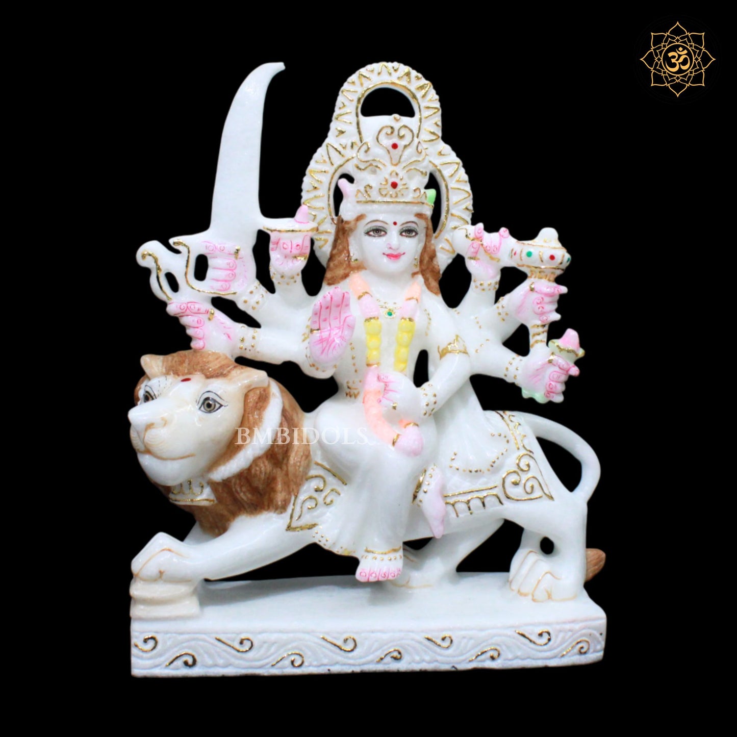 Marble Durga Maa Statue for Ghar Mandirs in 11inches