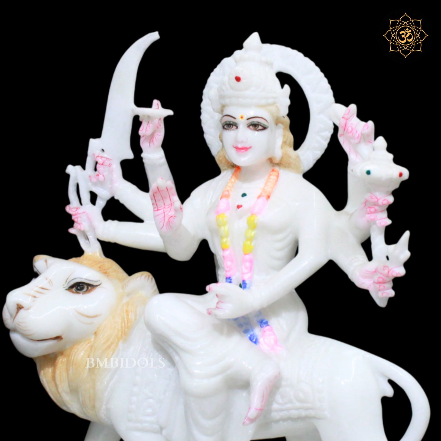 9inch Durga Marble Murti for Ghar Mandirs and Temples