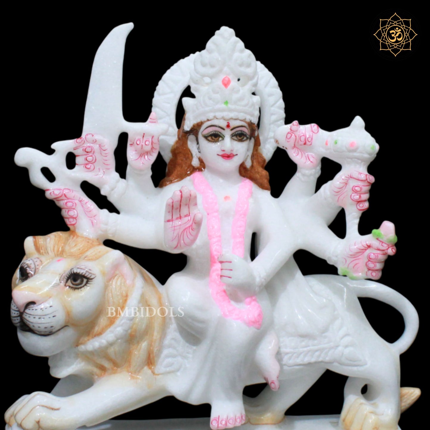 Durga Maa Marble Murti for Home Mandirs in 9inches