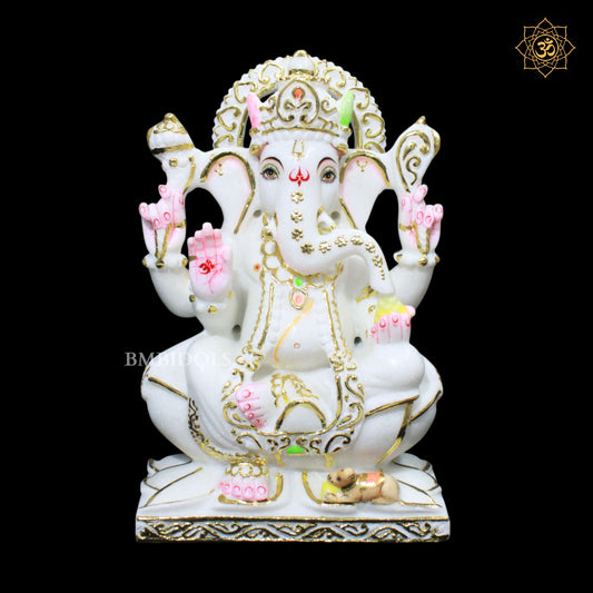 Ganesh Bhagwan Marble Murti for Homes and Temples in 1feet