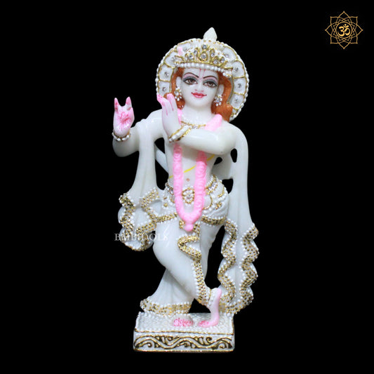 Radha Krishna Marble Murti in 9inches in Makrana Marble