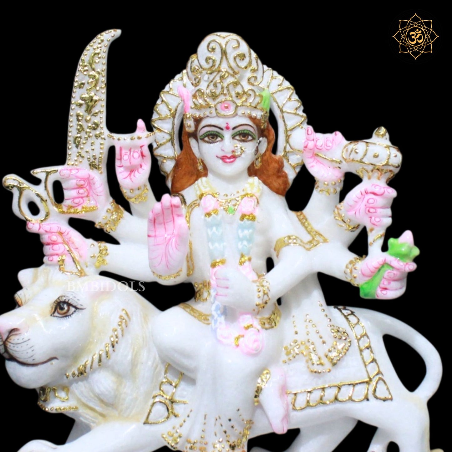 Marble Durga Murti for Homes and Temples in 1feet