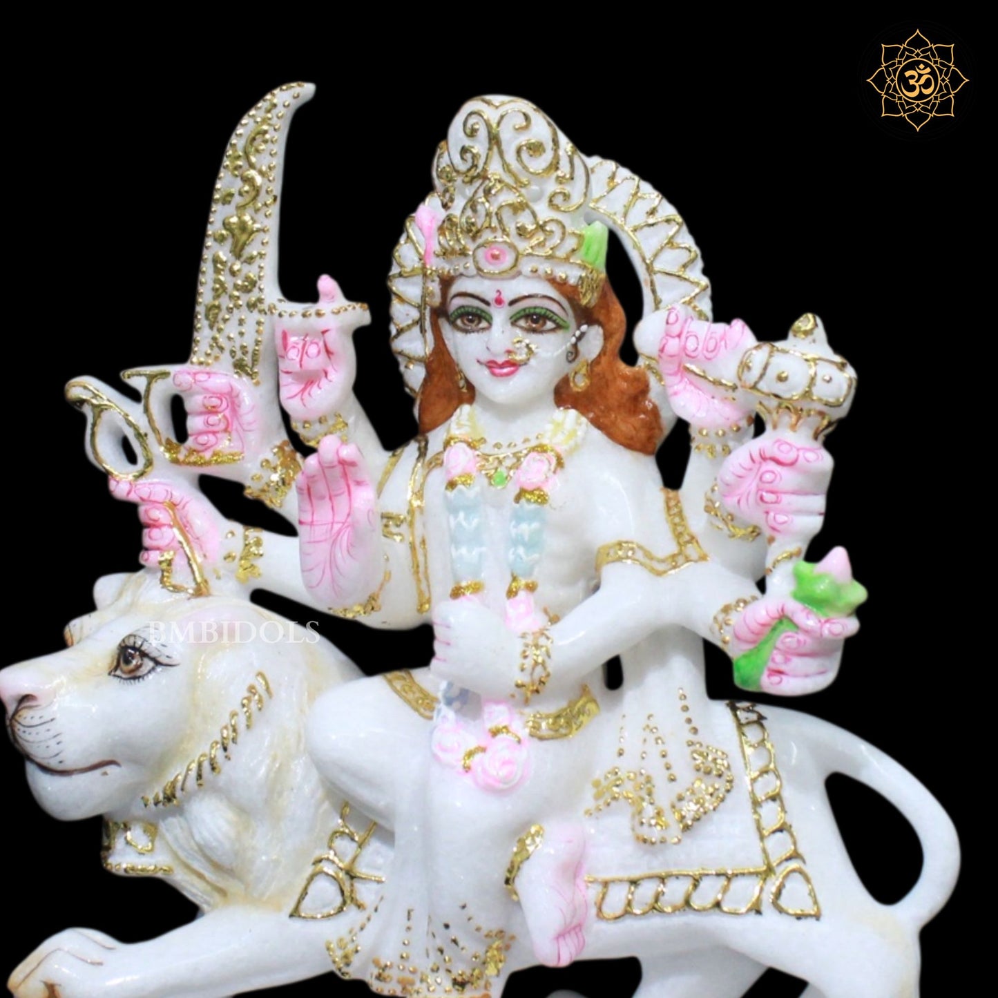 Marble Durga Murti for Homes and Temples in 1feet