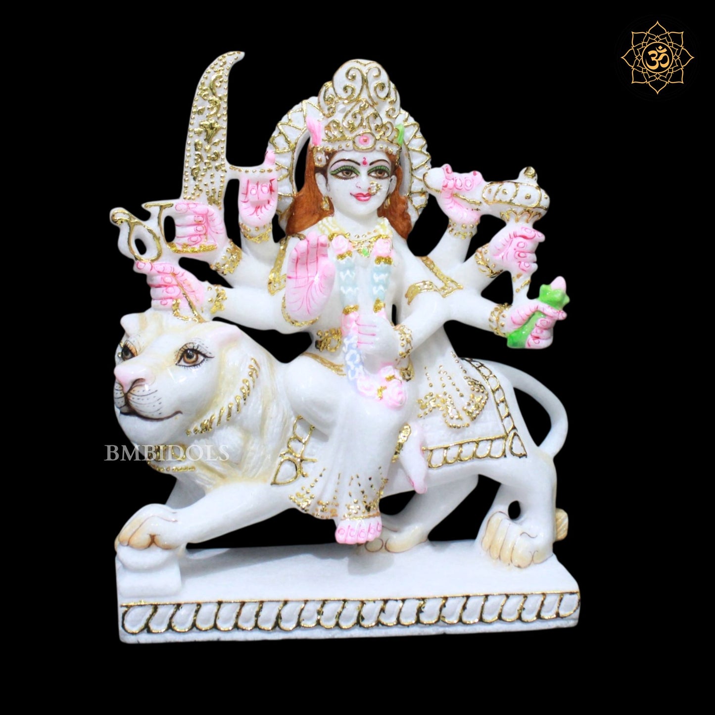 Marble Durga Murti for Homes and Temples in 1feet