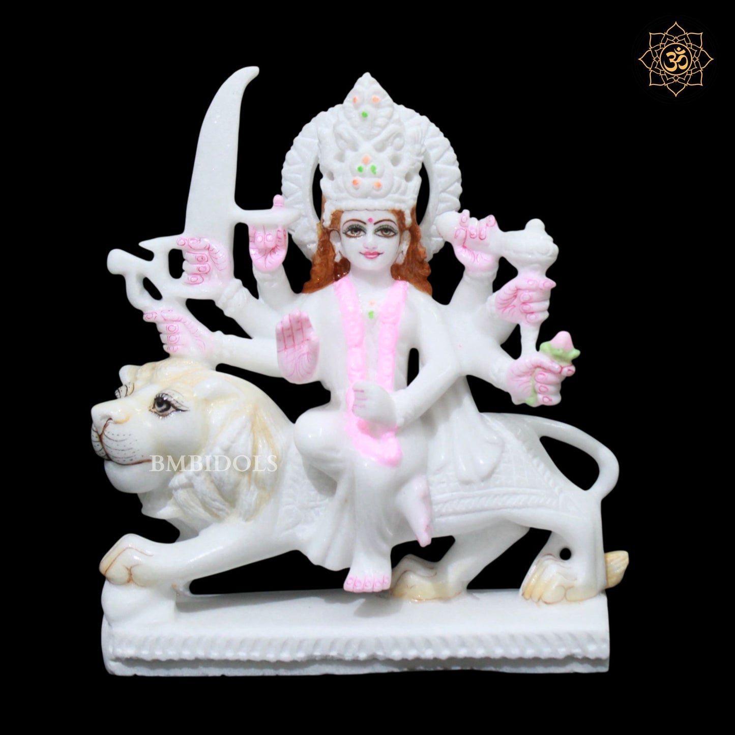 Durga Marble Statue in Makrana Marble in 1feet