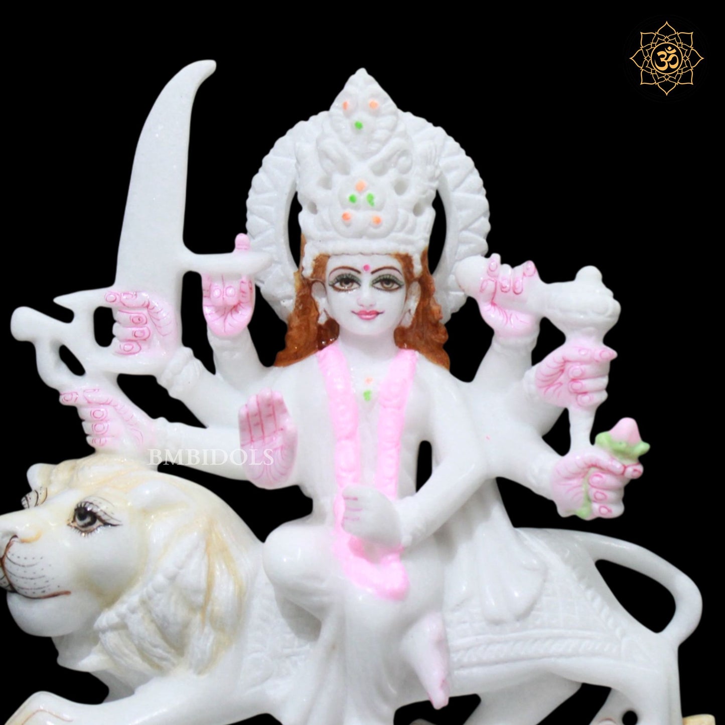 Durga Marble Statue in Makrana Marble in 1feet