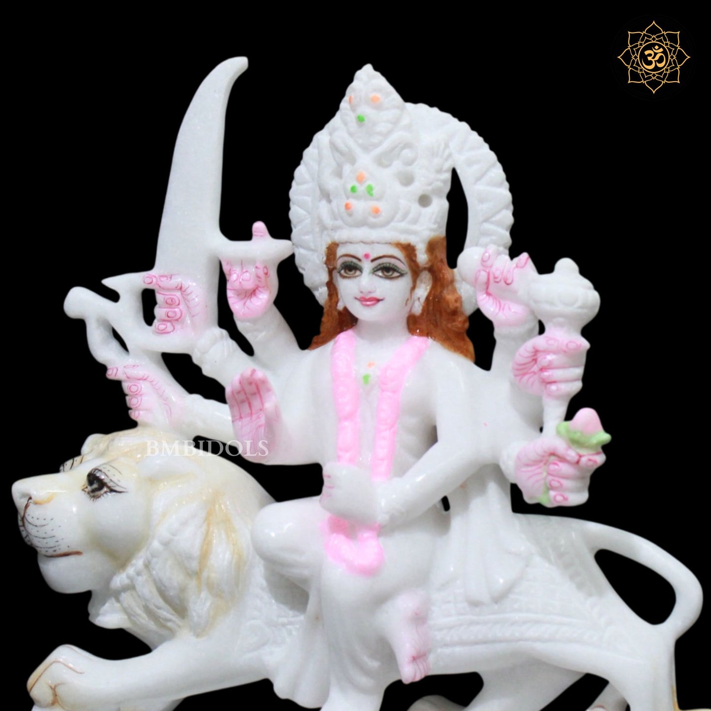 Durga Marble Statue in Makrana Marble in 1feet