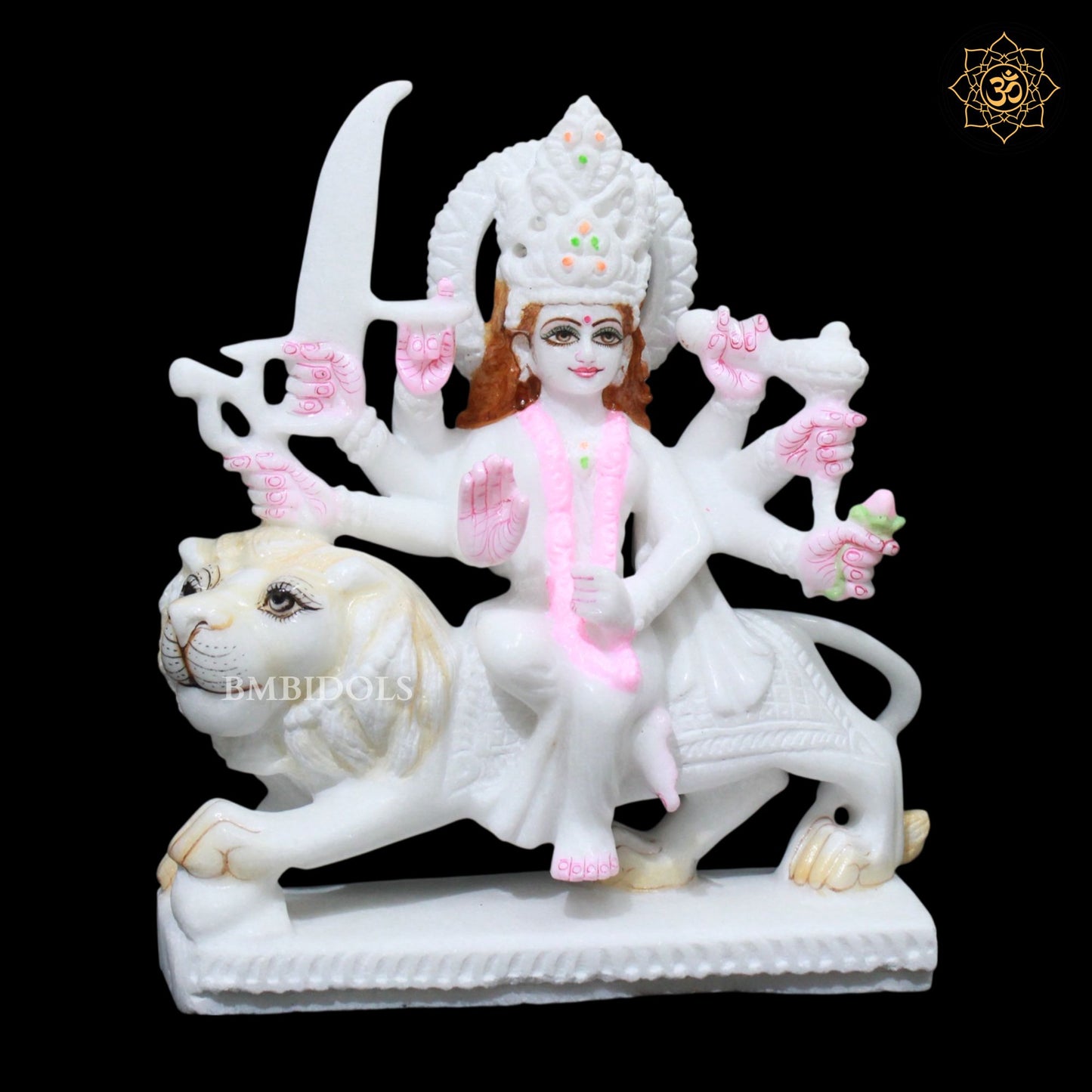 Durga Marble Statue in Makrana Marble in 1feet