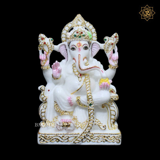 Ganesh Marble Statue for 9inches in Makrana Marble