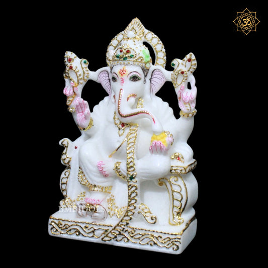 Ganesh Marble Statue for 9inches in Makrana Marble