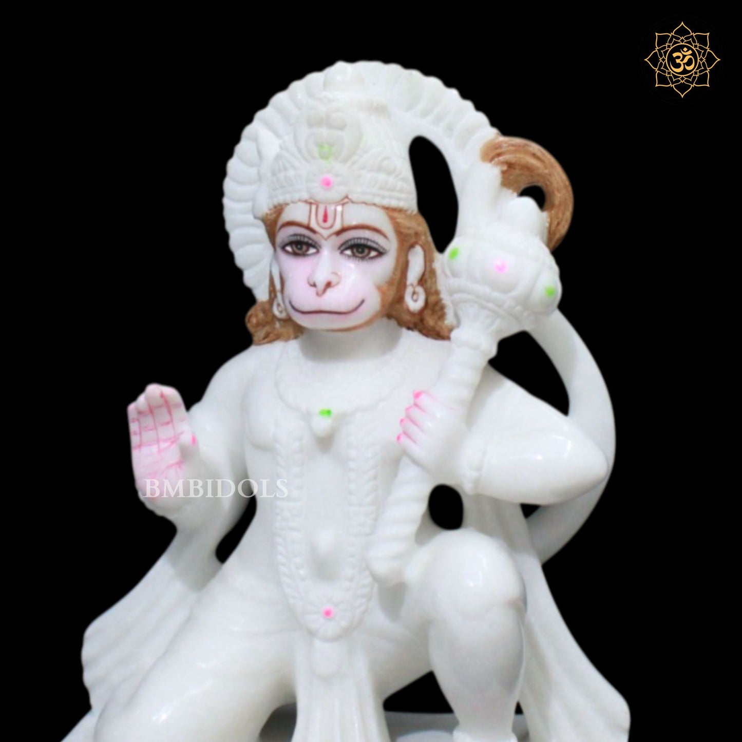 Ashirwad Hanuman Bhagwan Murti designed in Makrana Marble