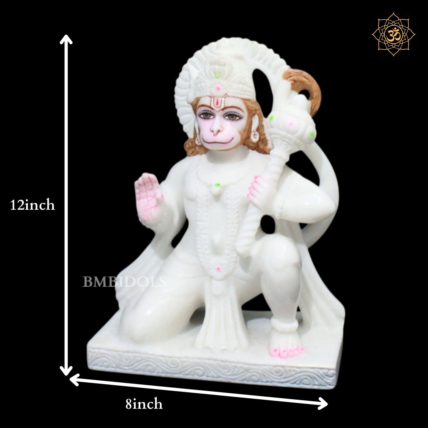 Ashirwad Hanuman Bhagwan Murti designed in Makrana Marble
