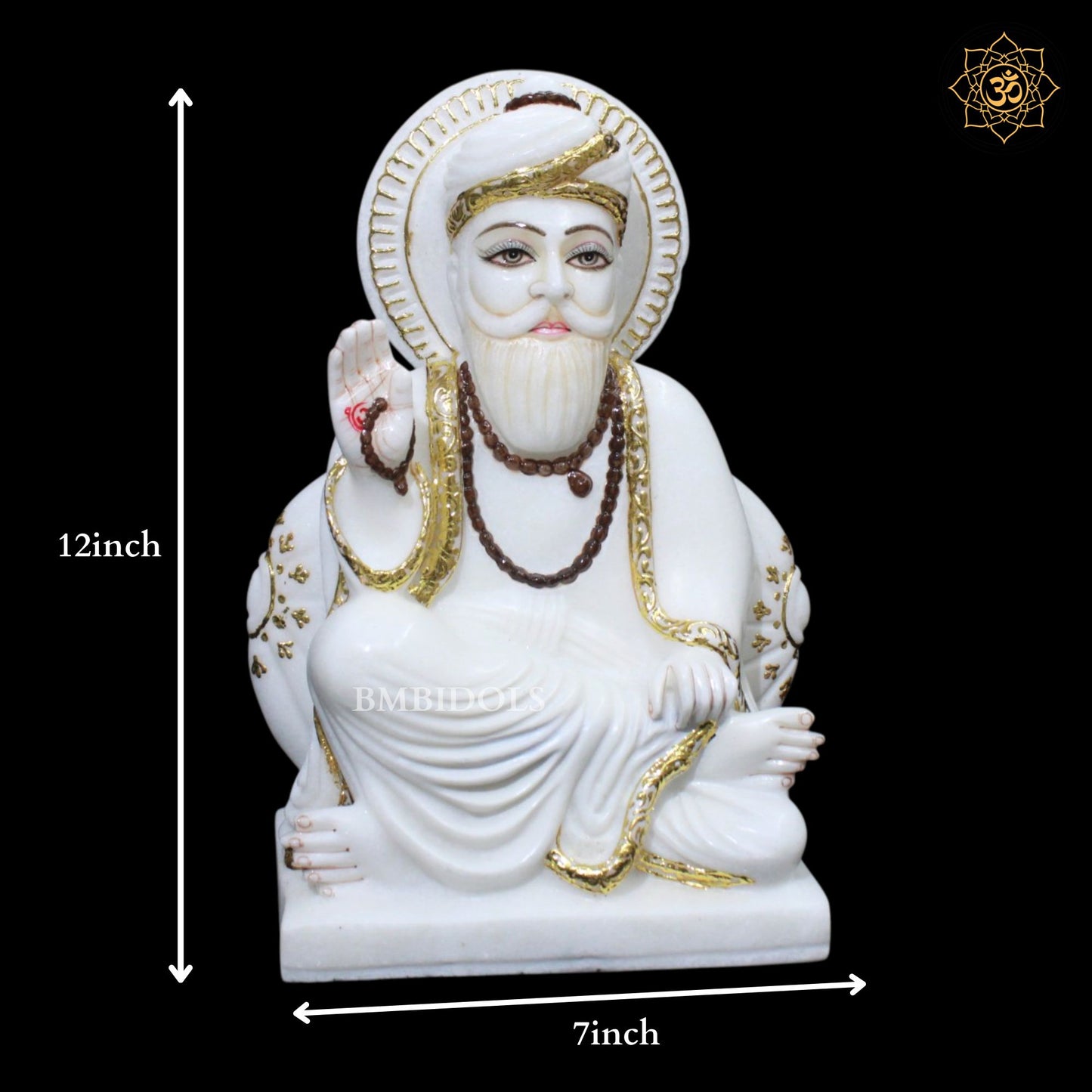 Marble Guru Nanak Dev Ji Murti in 12inches