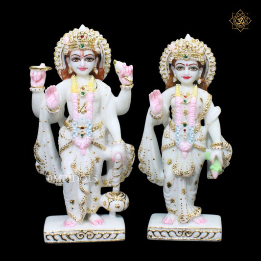 Lakshmi Narayan Bhagwan Marble Murti in 1feet