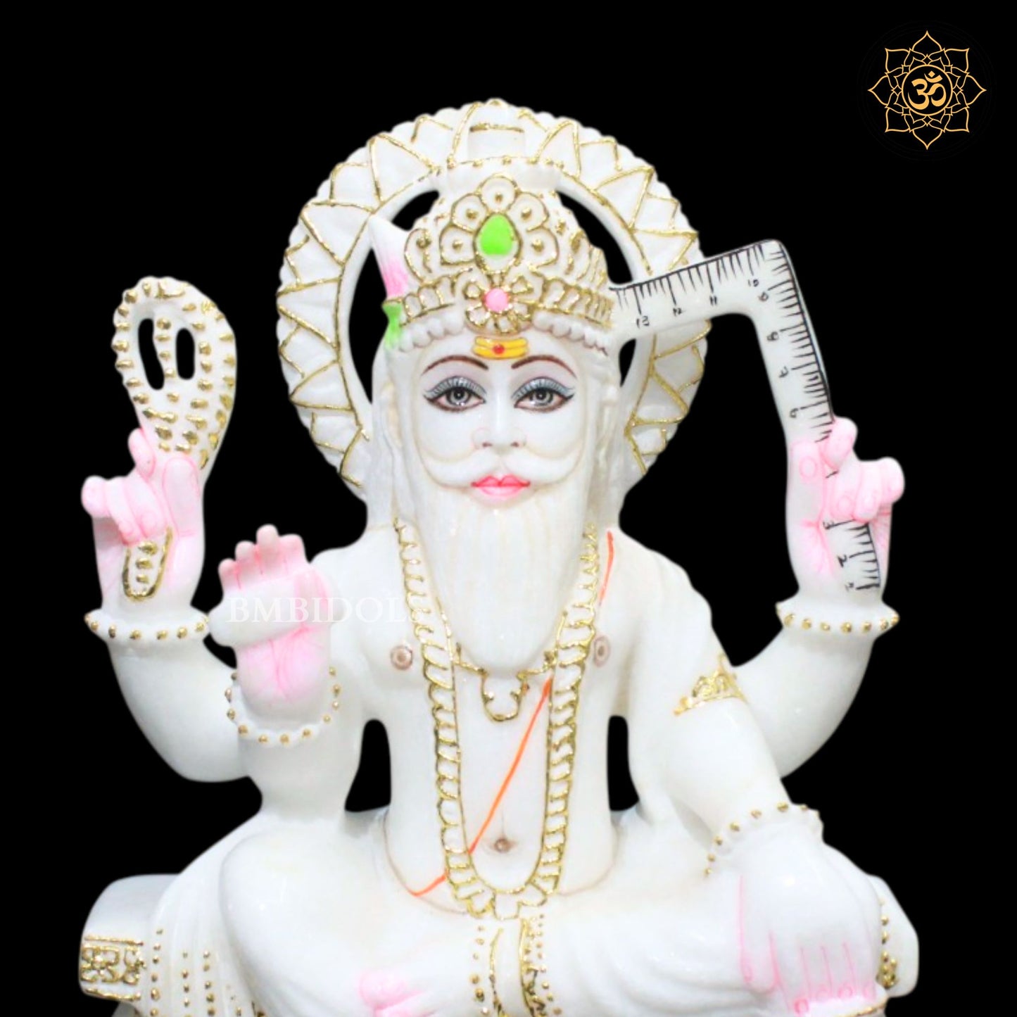 Vishwakarma Marble Murti in 12inches for Homes and Temples