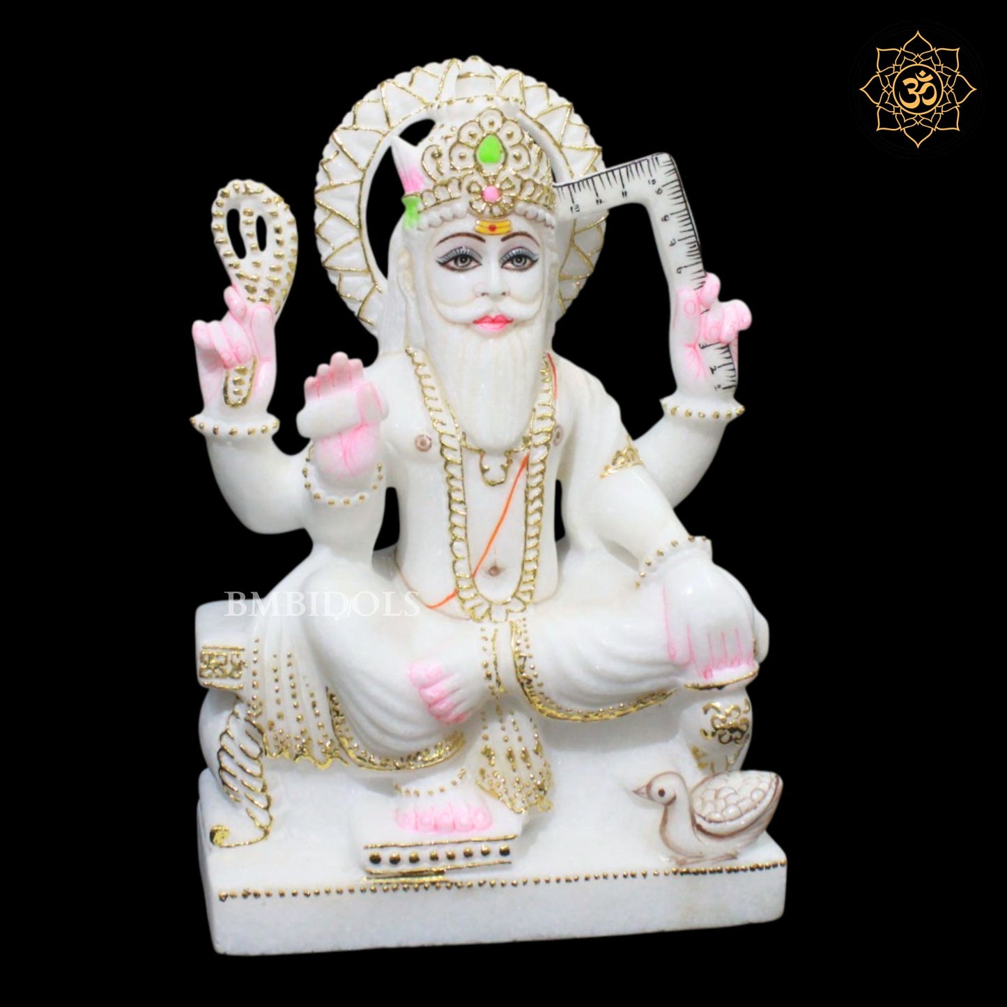 Vishwakarma Marble Murti in 12inches for Homes and Temples