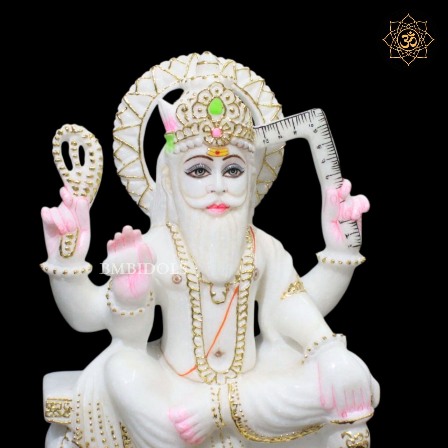 Vishwakarma Marble Murti in 12inches for Homes and Temples