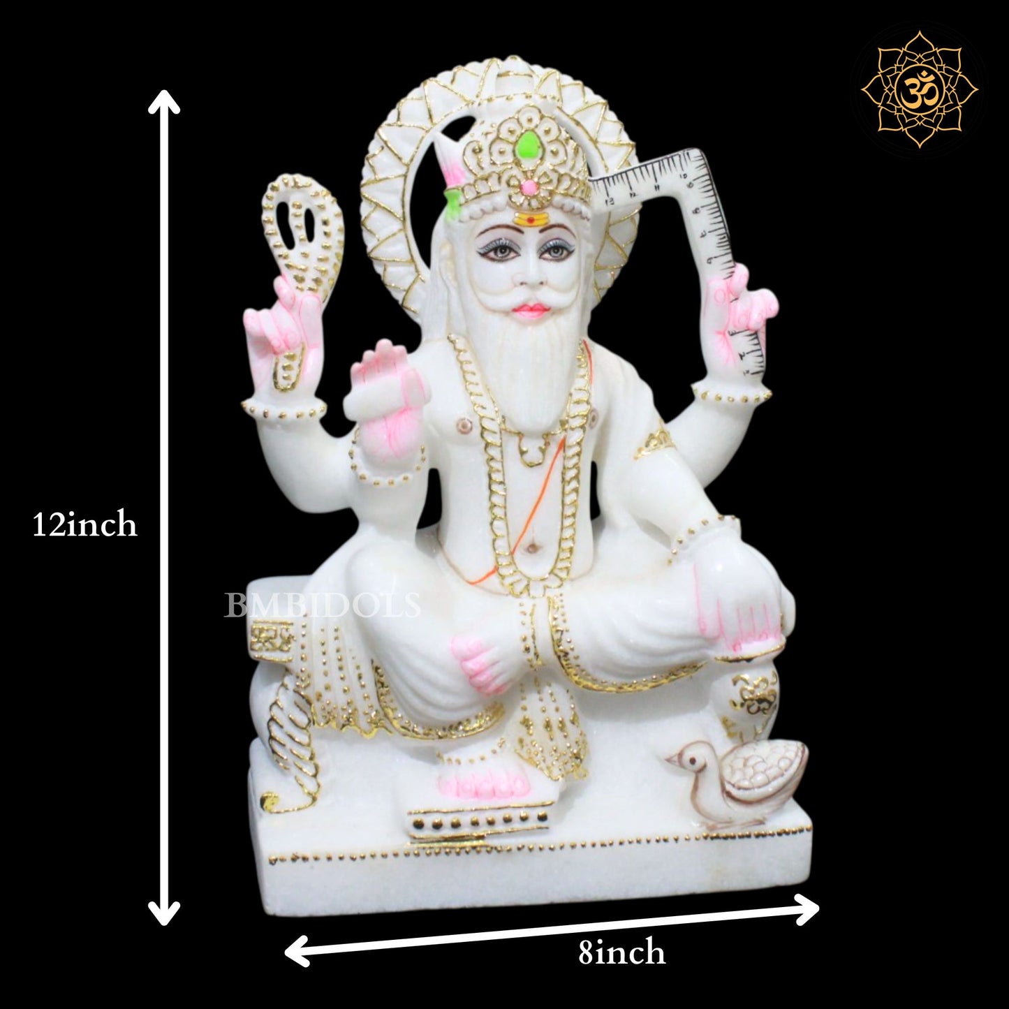 Vishwakarma Marble Murti in 12inches for Homes and Temples