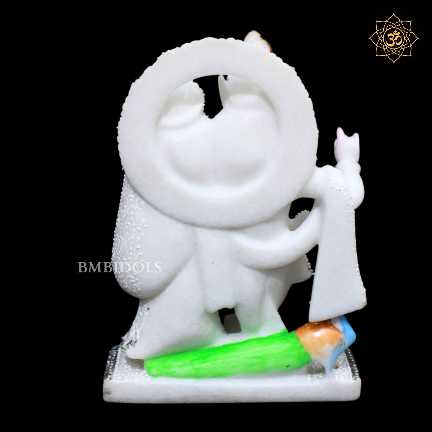 Jugal Radha Krishna Marble Murti in 9inches in Silver Diamond Work