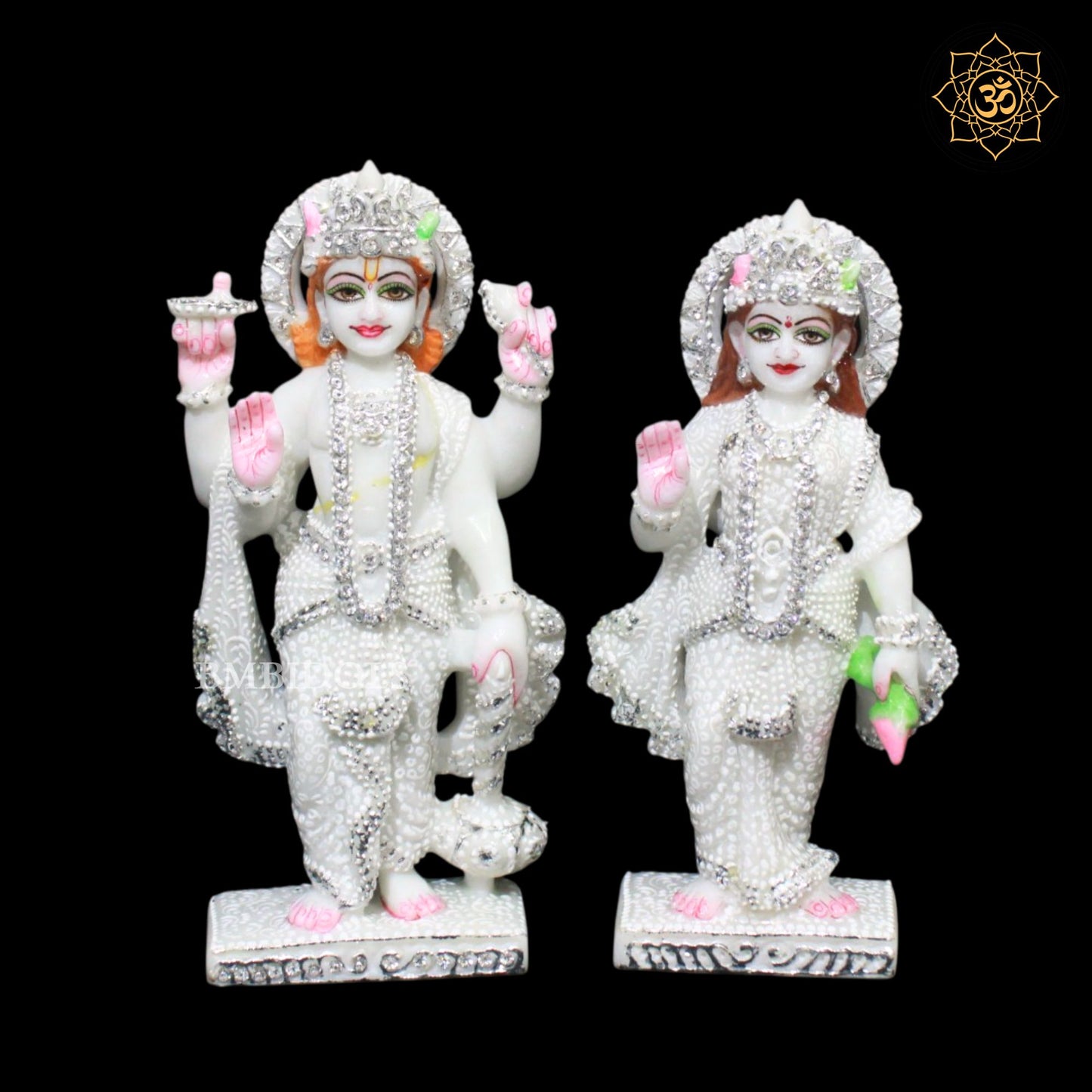 Lakshmi Narayan Marble Murti in 9inches for Homes and Temples