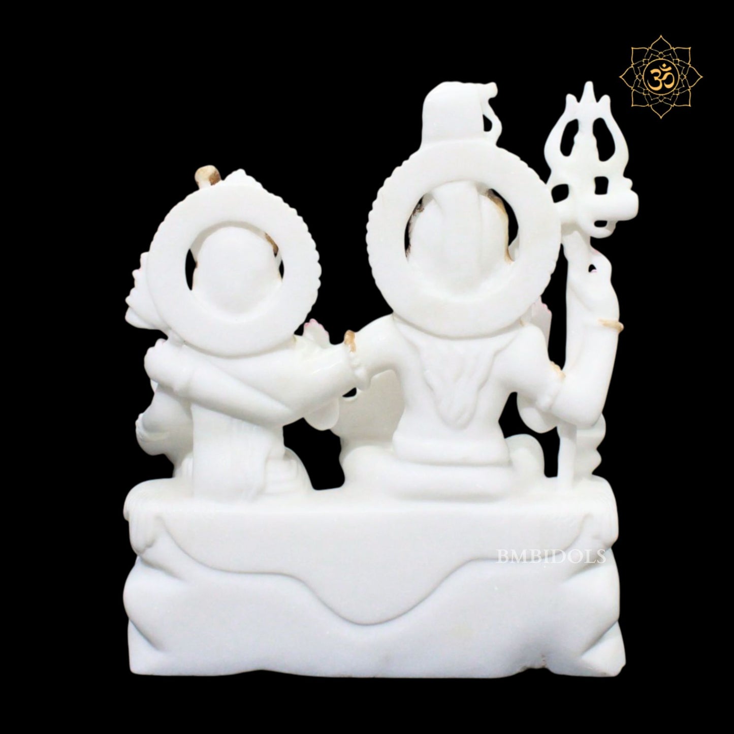 15inch Shiv Parivar Bhagwan Marble Murti in Pure White Marble