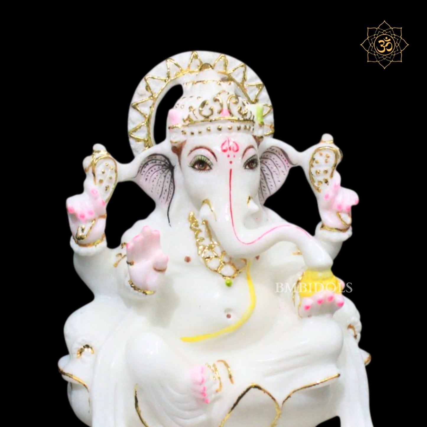 7inch Marble Ganpati Murti in Makrana Marble