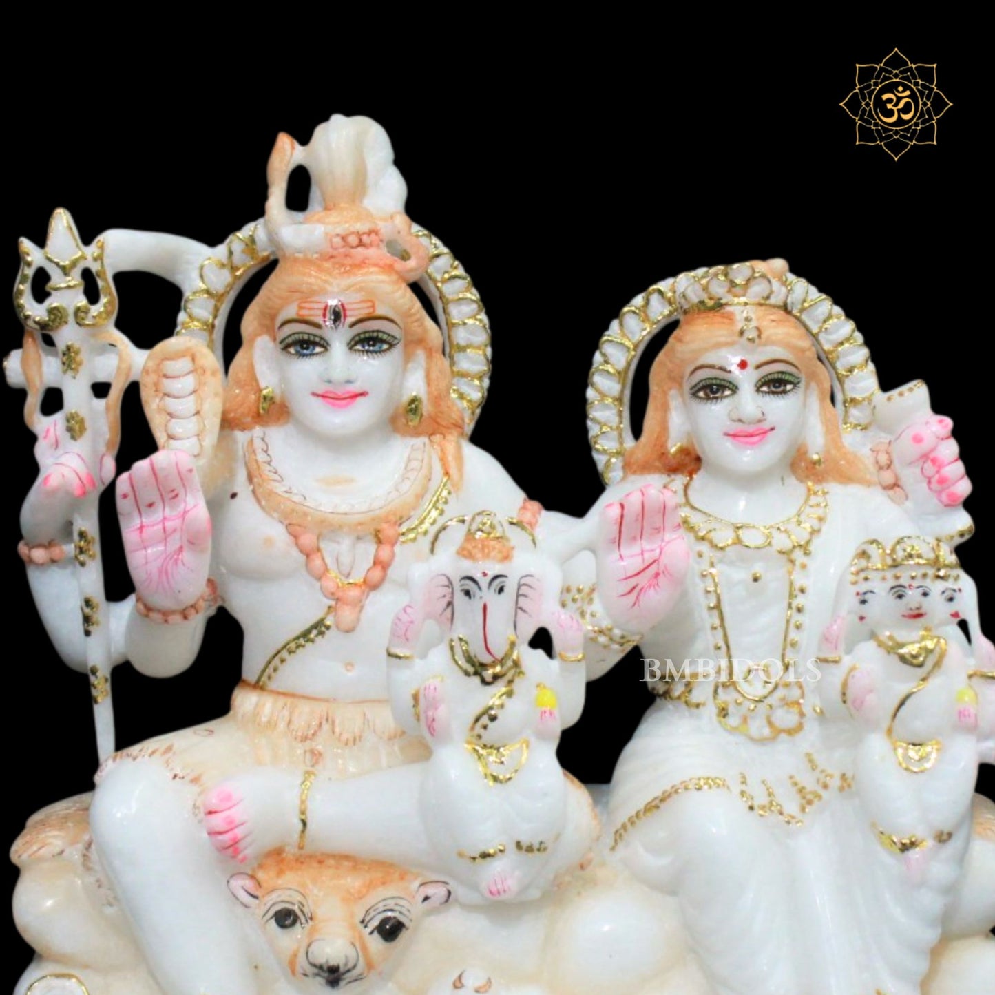 Shiv Parivar Marble Statue in 9inches made in Makrana Marble
