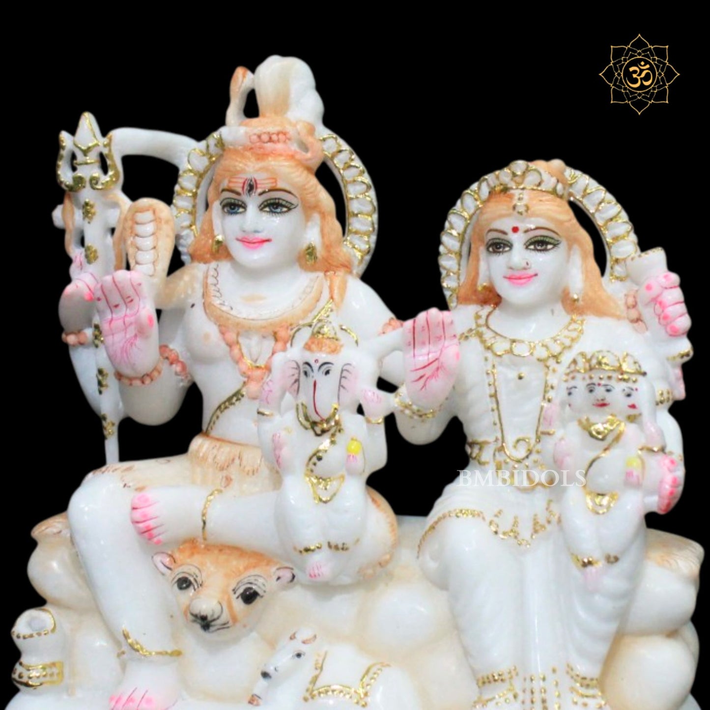 Shiv Parivar Marble Statue in 9inches made in Makrana Marble