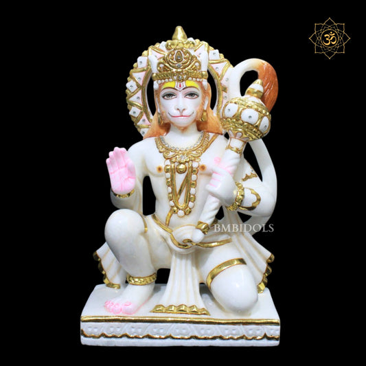 Ashirwad Hanuman Marble Statue in 15inches