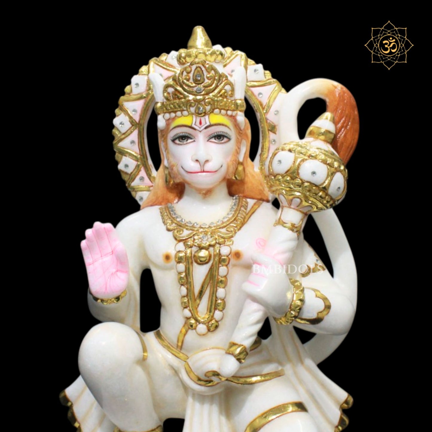 Ashirwad Hanuman Marble Statue in 15inches