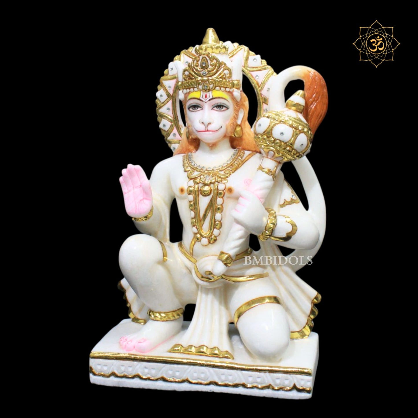 Ashirwad Hanuman Marble Statue in 15inches
