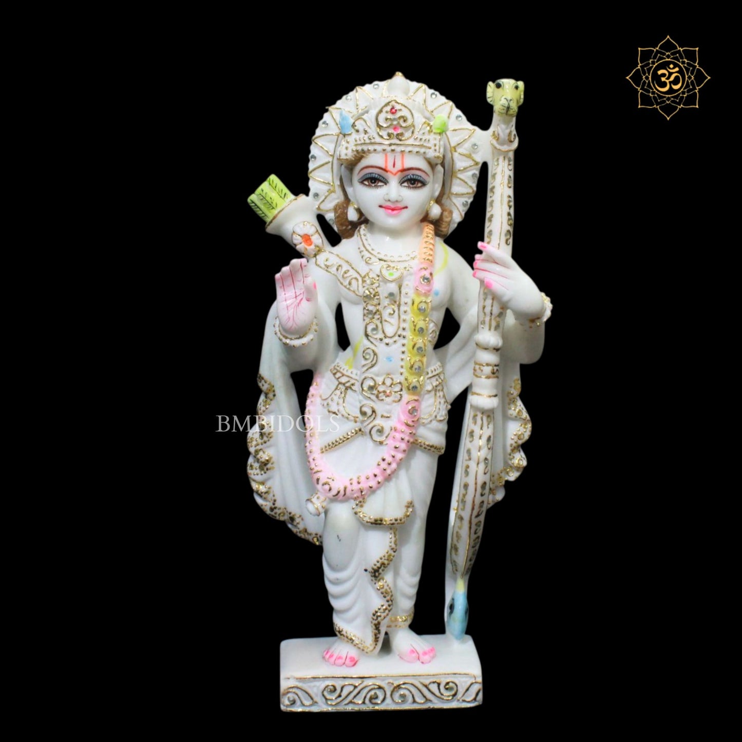 15inch Ram Darbar Marble Statue with Ram, Lakshman, Sita & Hanuman
