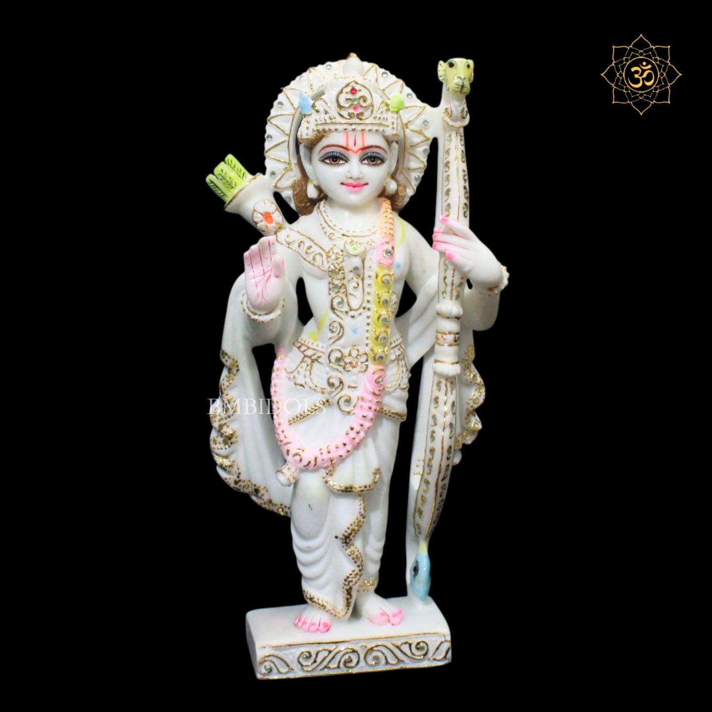 15inch Ram Darbar Marble Statue with Ram, Lakshman, Sita & Hanuman
