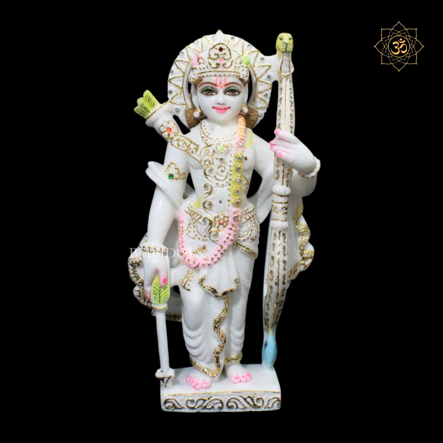 15inch Ram Darbar Marble Statue with Ram, Lakshman, Sita & Hanuman