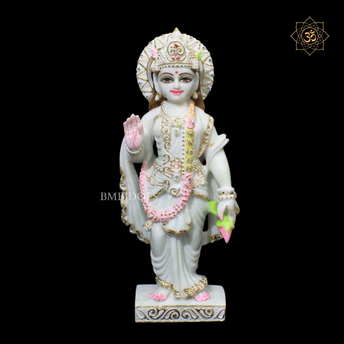 15inch Ram Darbar Marble Statue with Ram, Lakshman, Sita & Hanuman