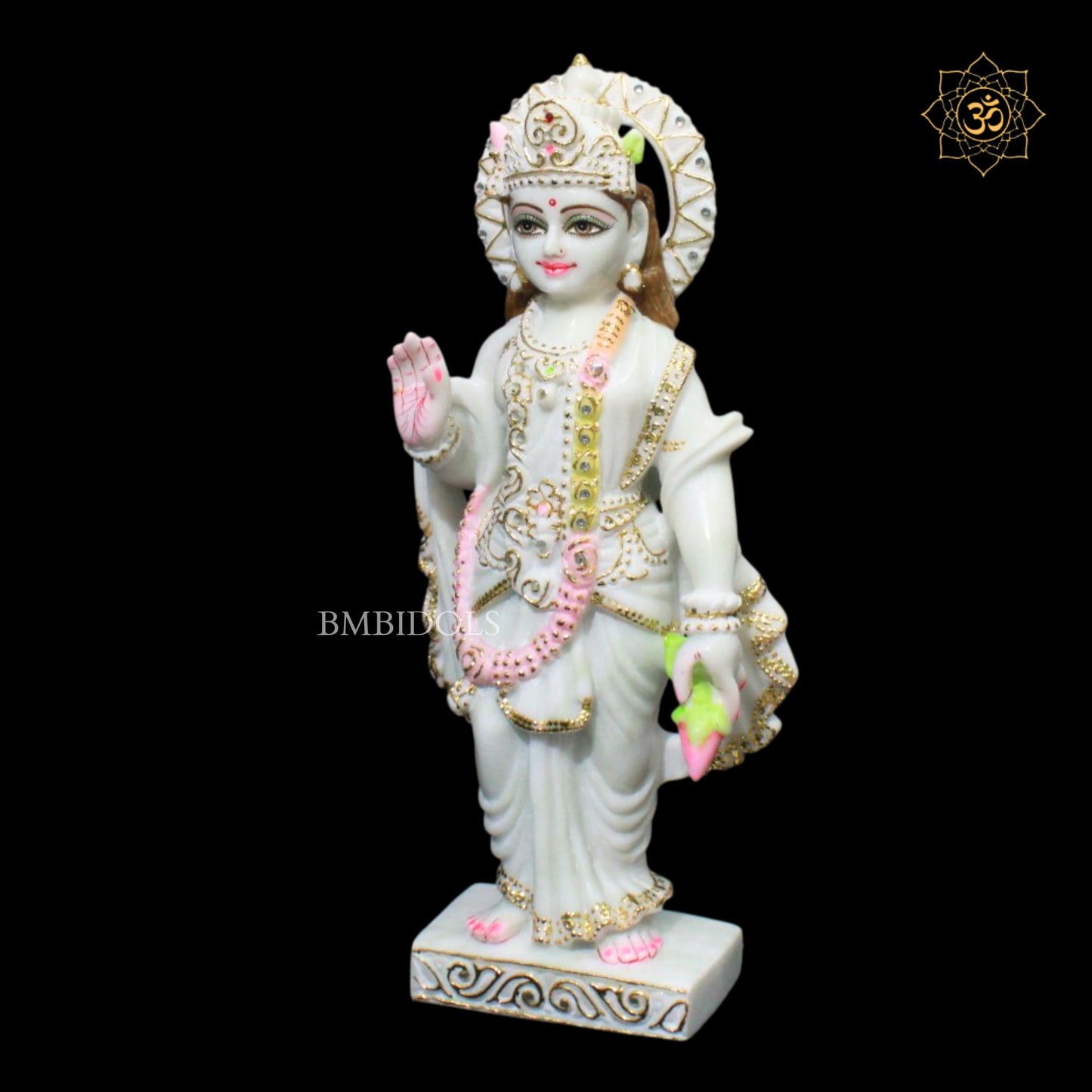 15inch Ram Darbar Marble Statue with Ram, Lakshman, Sita & Hanuman